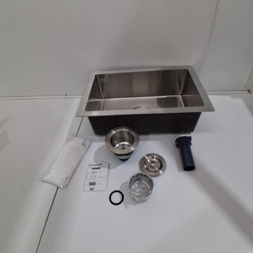 POPFLY DROP IN STAINLESS STEEL SINK TOP MOUNT SINGLE BOWL KITCHEN SINK - 12" X 18" - SILVER image 3
