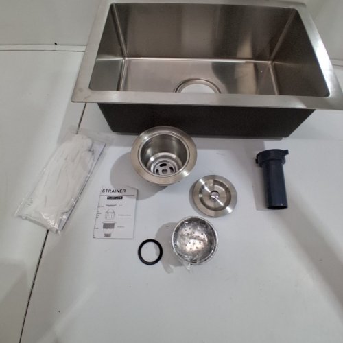 POPFLY DROP IN STAINLESS STEEL SINK TOP MOUNT SINGLE BOWL KITCHEN SINK - 12" X 18" - SILVER image 6