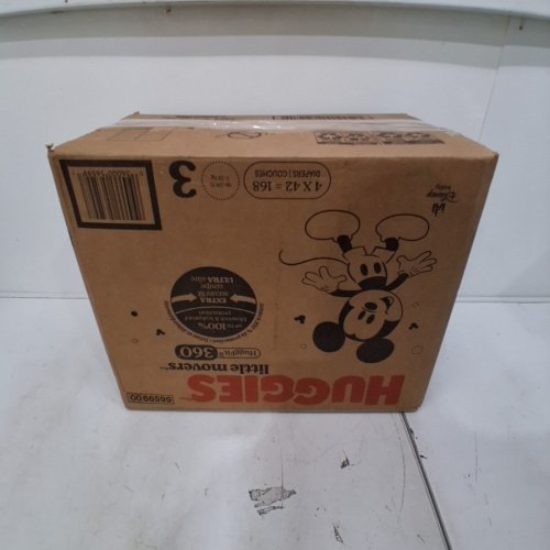 164PK HUGGIES LITTLE MOVERS HUGGFIT DISPOSABLE BABY DIAPERS - SIZE 3 - MICKEY MOUSE image 4