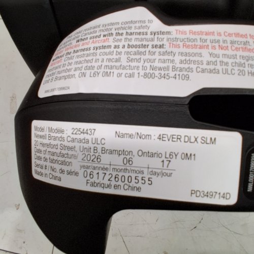 GRACO 4-IN-1 4EVER DLX SLIM CAR SEAT - BLACK (MODEL: 2254437) image 2