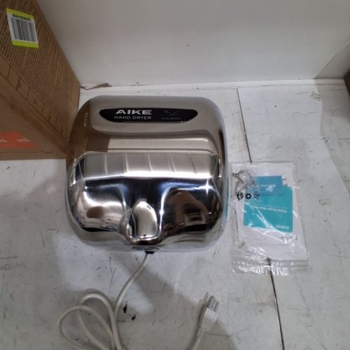 AIKE AUTOMATIC ELECTRIC HIGH SPEED COMMERCIAL WALL MOUNTED HAND DRYER, 1400W, 120 V - SILVER (MODEL: AK 2800) image 4