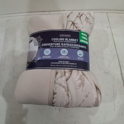 BERKSHIRE HOME COMPANY DOWN ALTERNATIVE FILL COOLING BLANKET - KING - FLORAL TAUPE (MODEL: 1986201) image 2