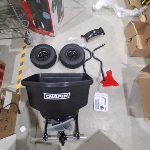 CHAPIN 150LBS CAPACITY TOW BEHIND SPREADER WITH AUTO-STOP HITCH, BLACK (MODEL: 8622B) image 2