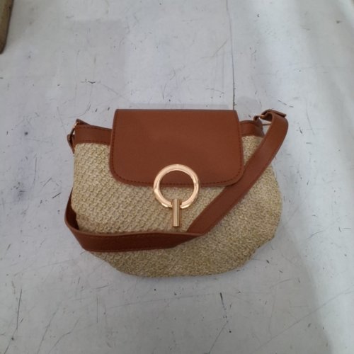 WOVEN CROSSBODY HANDBAG - 5L - BROWN AND TAN image 2