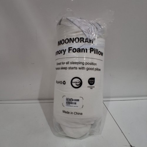 MOONORAH MEMORY FOAM CERVICAL PILLOW - WHITE AND GREY image 2