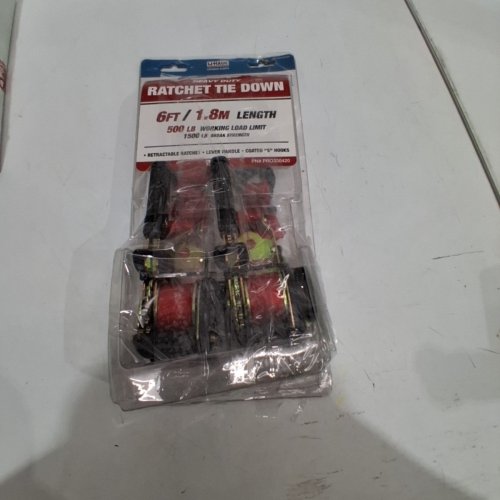 2PK U-HAUL HEAVY DUTY RATCHET TIE DOWNS - 6FT - 500 LBS - (ITEM: PRO330420) image 6