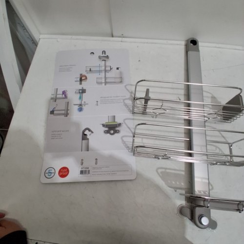 SIMPLEHUMAN ADJUSTABLE SHOWER CADDY - MEDIUM - STAINLESS STEEL AND ANODIZED ALUMINUM (MODEL: BT1098) image 3