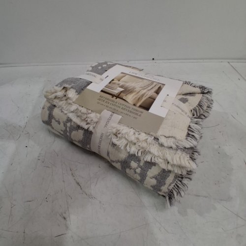 LIFE COMFORT REVERSIBLE COTTON THROW BLANKET - 50" X 64" - GREY (MODEL: 1726023) image 2
