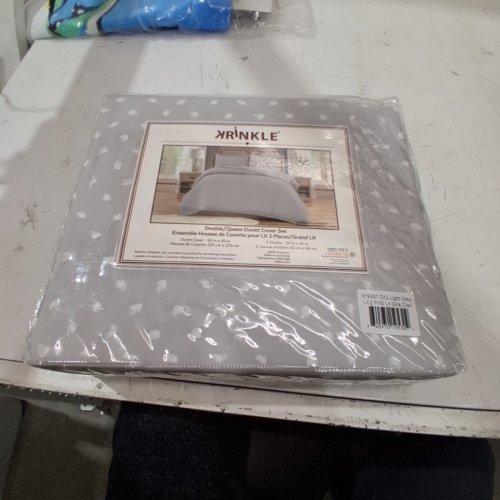 K'RINKLE DUVET COVER SET- DOUBLE/QUEEN - 90" X 90" - LIGHT GREY (ITEM: 919351) image 2