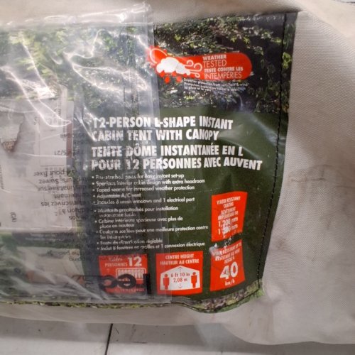 OZARK TRAIL 12-PERSON L-SHAPED INSTANT CABIN TENT WITH REMOVEABLE CANOPY - 16FT X 16FT X 82"H - WHITE/BROWN/BLACK - (MODEL: WMC-161682B1) image 2