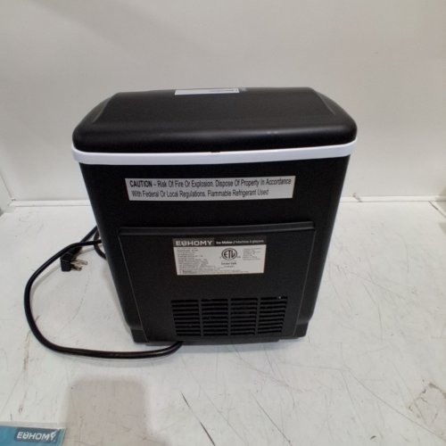 EUHOMY COUNTERTOP ICE MAKER MACHINE WITH HANDLE, BASKET AND SCOOP - MAKES 26LB/DAY - BLACK (MODEL: IM001-BBL-CAEH) image 5