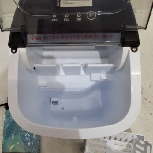 EUHOMY COUNTERTOP ICE MAKER MACHINE WITH HANDLE, BASKET AND SCOOP - MAKES 26LB/DAY - BLACK (MODEL: IM001-BBL-CAEH) image 7