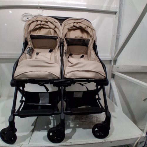 MOMPUSH LITHE X2 EASY FOLD LIGHTWEIGHT SIDE BY SIDE DOUBLE STROLLER WITH RECLINE FOR NEWBORNS AND TODDLERS - KHAKI (MODEL: S3101-ND) image 2