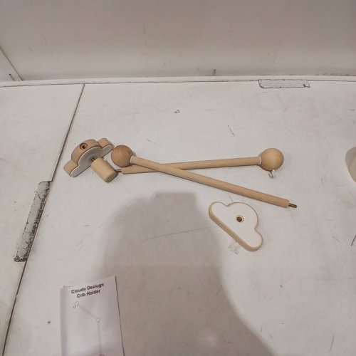CLOUD DESIGN CRIB MOBILE ARM - 27" - NATURAL WOOD/WHITE image 3