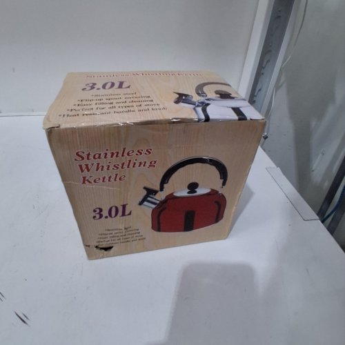 FLAT-BOTTOM, BALL-TYPE, WHISTLING TEA KETTLE - 3L - RED image 5