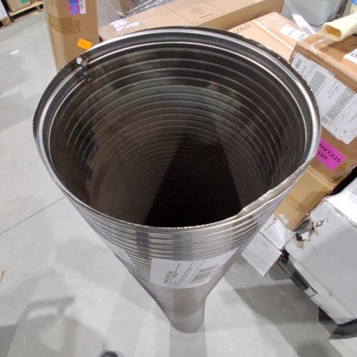 CORRUGATED METAL HEAVY DUTY PIPE - 4FT X APPROX. 6" DIAMETER - SILVER image 2