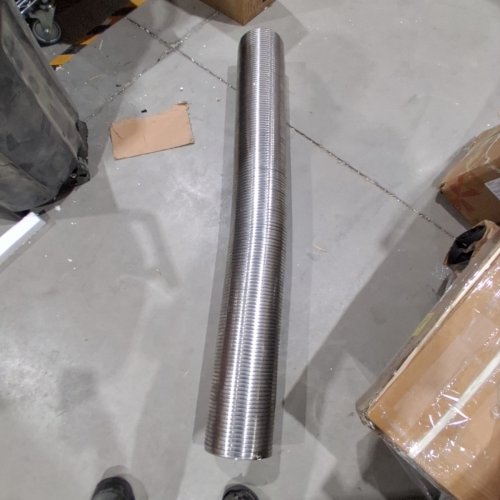 CORRUGATED METAL HEAVY DUTY PIPE - 4FT X APPROX. 6" DIAMETER - SILVER image 3