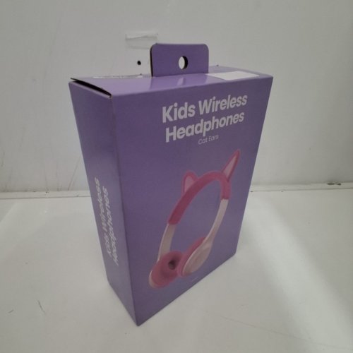 KIDS GEMS BLUETOOTH WIRELESS CAT EAR HEADPHONES - PINK image 2