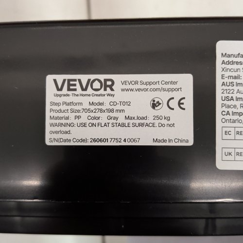 VEVOR STEP PLATFORM - 705 X 278 X 198 MM, 250 KG MAX LOAD - GRAY (MODEL: CD-T012) image 2
