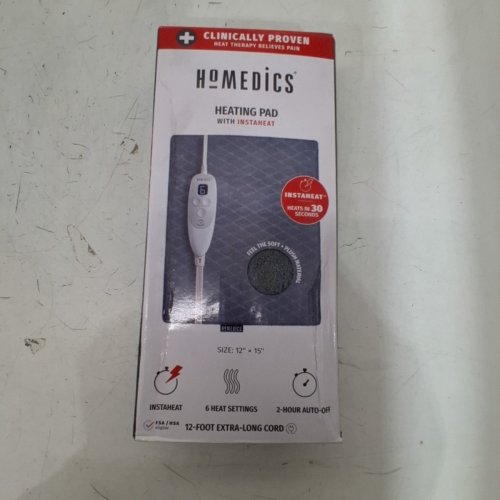 HOMEDICS HEATING PAD - 12" X 15" - GREY (MODEL: HP-20DSJ-BL) image 2