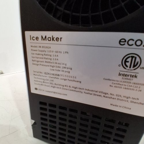 ECOZY COUNTER TOP ULTRA-SLIM BULLET ICE MAKER - 26LBA - BLACK (MODEL: IM-BS262A) image 6