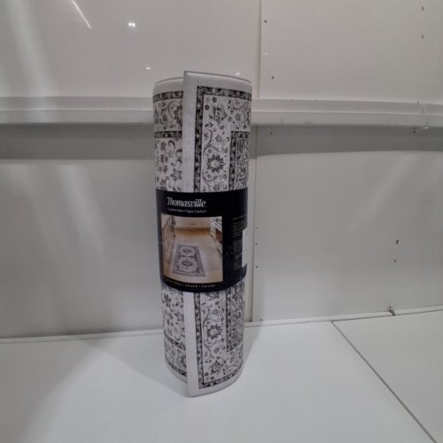 THOMASVILLE FLORAL KITCHEN COMFORT MAT - 2FT X 5FT - WHITE / GRAY image 3