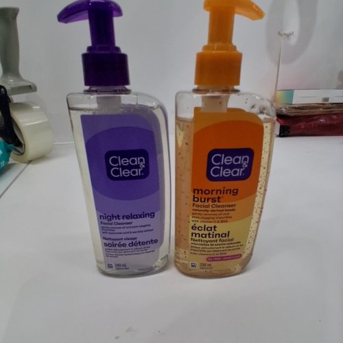 2PC CLEAN & CLEAR NIGHT RELAXING AND MORNING BURST FACIAL CLEANSERS - 240 ML + 236 ML image 2