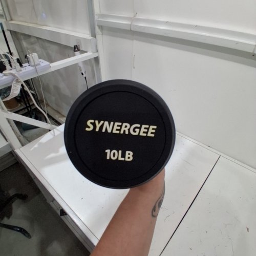 SYNERGEE 10 LBS EASY CURVED STEEL BAR WITH FIXED RUBBER WEIGHTS - 45.8" - CHROME - (MODEL: FIXBARC-10) image 3