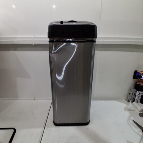 ITOUCHLESS STAINLESS STEEL SQUARE MOTION SENSING TOUCHLESS TRASH CAN - 13GAL - (MODEL:DZT13PL) image 4