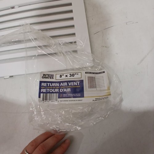 INTEGRATES AIR RETURN GRILL, VENT COVER, 30" X 8" - WHITE image 3