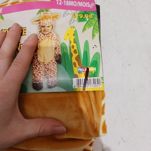 PALAMON TODDLER HOODED GIRAFFE JUMPSUIT - 12-18 MONTHS - TAN / BROWN GIRAFFE PRINT image 2