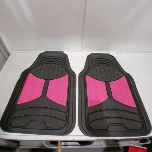 2PC FH GROUP RUBBER CAR FLOOR MATS - UNIVERSAL FIT BLACK/PINK (MODEL: F11313 PINK) image 3