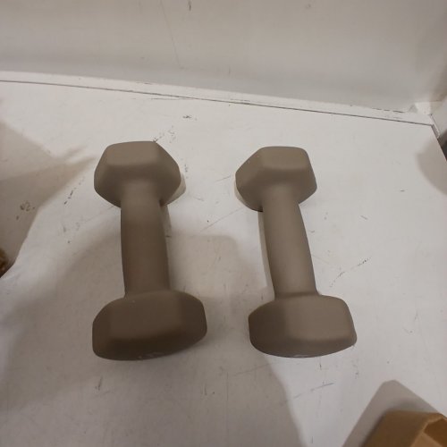 HEXAGON NEOPRENE DUMBBELL - 5 LBS - GREY image 3