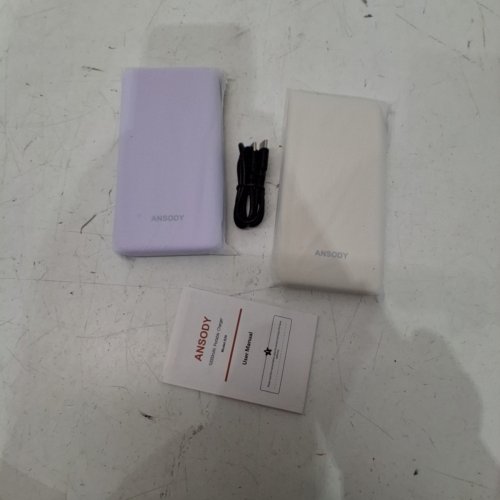 2PK ANSODY FAST CHARGING PORTABLE POWER BANK - 10000MAH - 22.5W - PURPLE/BEIGE image 2