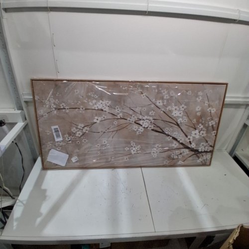 FLORAL BRANCH FRAMED WALL ART - 58" X 29" - TAUPE/WHITE/BROWN image 4