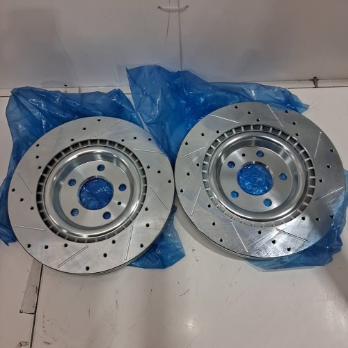 6PC A-PREMIUM FRONT DRILLED AND SLOTTED DISC BRAKE ROTORS + CERAMIC PADS KIT - FITS VARIOUS NISSANS (MODEL:BRS33137/BPD18980) image 3
