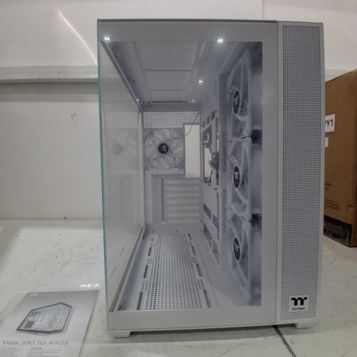 THERMALTAKE VIEW 380 TG ARGB SNOW ATX CASE; 4X120MM ARGB FANS INCLUDED; SUPPORTS HIDDEN-CONNECTOR MOTHERBOARD TOWER - WHITE - (MODEL: CA-1Z2-00M6WN-00) image 2