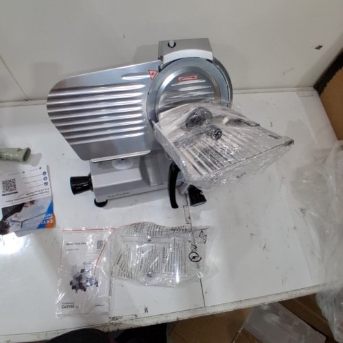 GARVEE SEMIAUTOMATIC MEAT SLICER - 220 MM CUTTER, 0.2-12 MM SLICE, 150W, 220 V/50HZ, 480 MM X 370 MM X 370 MM - SILVER (MODEL: YF-200B) image 3