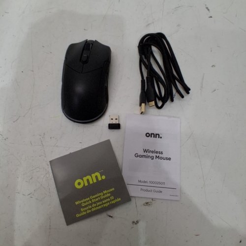 ONN. WIRELESS RECHARGEABLE GAMING MOUSE WITH LIGHTS - 24GHZ - BLACK image 3