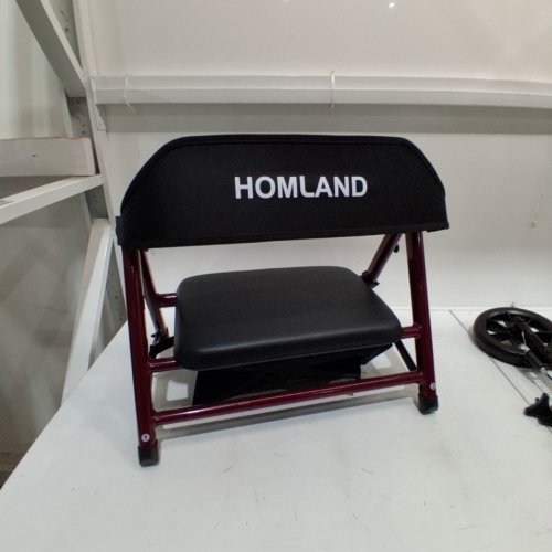 HOMLAND LIGHTWEIGHT ADJUSTABLE HEIGHT FOLDING 4 WHEEL ROLLATOR WALKER - 33'' - 41'' - 350LBS CAP - RED (MODEL: RW410-RD) image 7