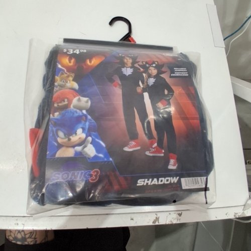 KIDS UNISEX DISGUISE SONIC 3 SHADOW COSTUME - SMALL 4/6 - BLACK image 3