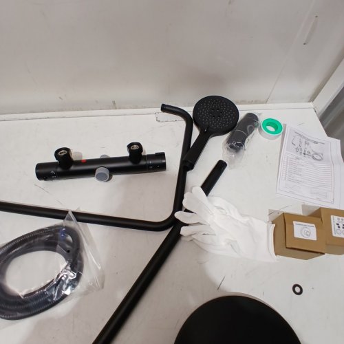 ROVATE THERMOSTATIC THERMOSTATIC RAINFALL SHOWER FAUCET SET - 47.2 - MATTE BLACK (MODEL: RVT1808B) image 3