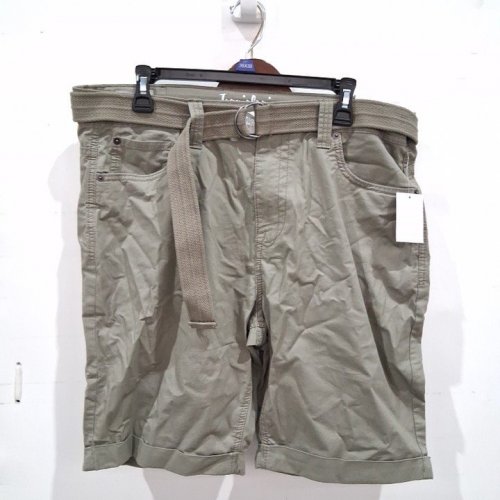 WOMEN'S JEANIOLOGIE BELTED SHORTS - 36 - OLIVE (STYLE: JN-3316-FST) image 2