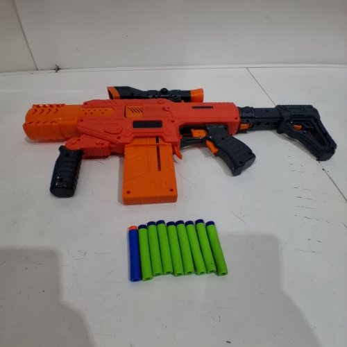 ADVENTURE FORCE SPECTRUM MOTORIZED CLIP-FED BLASTER - ORANGE AND BLACK image 2