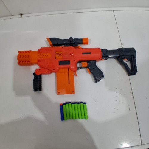ADVENTURE FORCE SPECTRUM MOTORIZED CLIP-FED BLASTER - ORANGE AND BLACK image 3