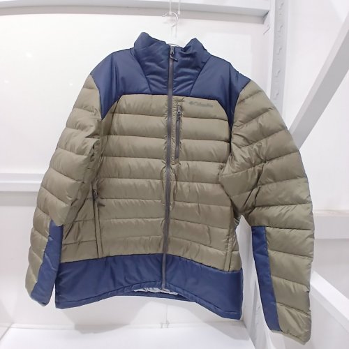 MEN'S COLUMBIA AUTUMN PARK DOWN HOODED JACKET - 2XL - STONE GREEN/COLLEGIATE NAVY BLUE image 3