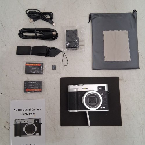 DUAL LENS AUTOFOCUS DIGITAL CAMERA - 5K ULTRA HD - 48MP - 2.8" DISPLAY SCREEN - BLACK/SILVER (MODEL: DC203) image 2