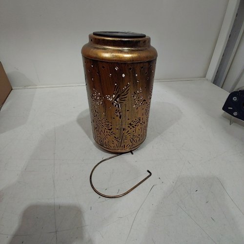 BRIZLED HUMMINGBIRD OUTDOOR SOLAR HANGING LANTERN - BRONZE image 2