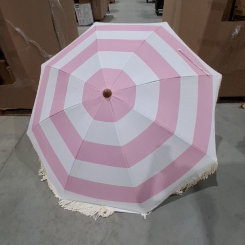 AMMSUN FRINGED PATIO UMBRELLA - 7FT - PINK / WHITE image 3