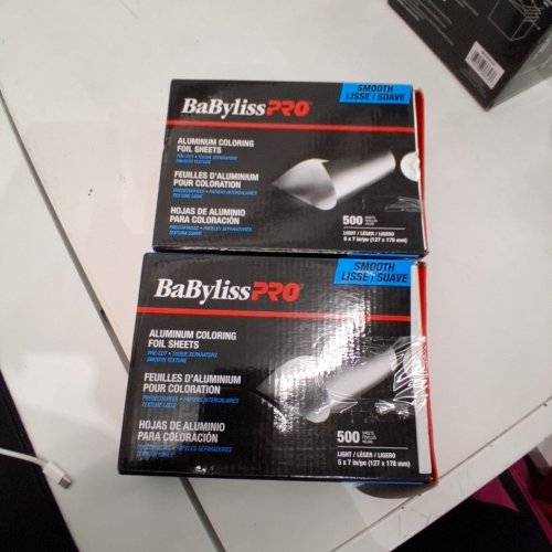 2 BABYLISSPRO PRE-CUT SMOOTH ALUMINUM COLORING FOIL SHEETS - 500 SHEETS EACH, 5" X 7" image 2
